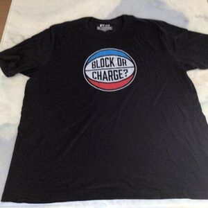 Men’s “Block or Charge” T-shirt.  Size 3XL.  Black. New with no tags.  Big/Tall